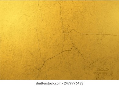 Vector abstract light gold effect, grunge texture and gradient color for luxury wallpaper, template banner, background. Illustration modern graphic design, bright yellow shiny metal with blank space