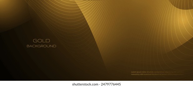 Vector abstract light gold effect, flow line, motion pattern and golden gradient color for luxury wallpaper, template banner, futuristic background. Illustration modern graphic design with space