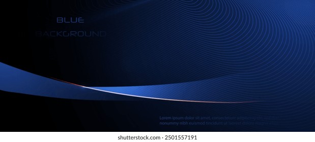 Vector abstract light gold effect, flow line, motion pattern and blue gradient color for luxury wallpaper, template banner, futuristic background. Illustration modern graphic design with space