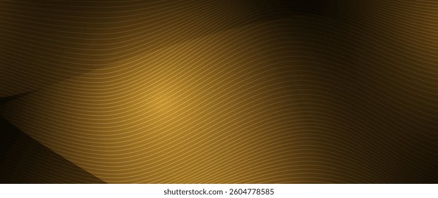 Vector abstract light gold effect, flow line, motion pattern and golden gradient color for luxury wallpaper, template banner, futuristic background. Illustration modern graphic design with space