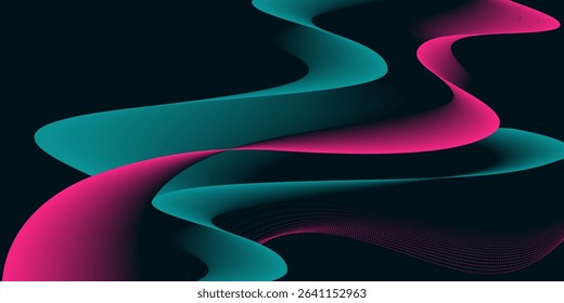 Vector abstract light lines in high speed technology concept. Image of speed on the road. Abstract background with neon glow.