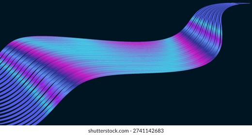 Vector abstract light lines in high speed technology concept. Image of speed on the road. Abstract background in blue and pink colors with neon glow.eps 10     