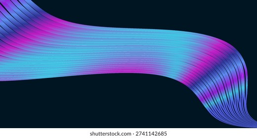 Vector abstract light lines in high speed technology concept. Image of speed on the road. Abstract background in blue and pink colors with neon glow.eps 10     