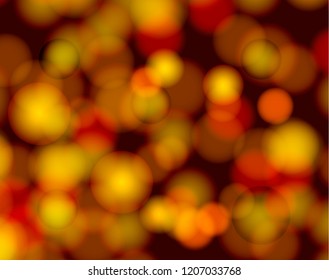 Vector Abstract Light Spots, Golden Glitter Vintage Background, Glowing Backdrop.