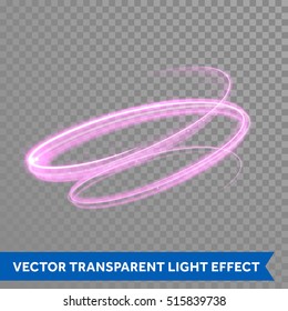 Vector abstract light trace in whirl speed motion. Light painting effect. Neon pink light effect in swirl spiral shape Luminous abstract glitter shimmering
