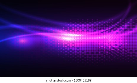 Vector abstract light waves in black background. Great for futuristic abstract banner or wallpaper.