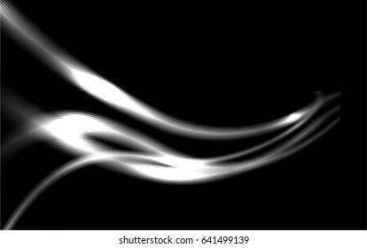 Vector abstract light waves in black background