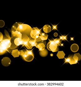 Vector abstract lighting bokeh background.