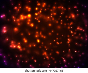 Vector abstract lights background. Colorful bright glow. Light in dark.