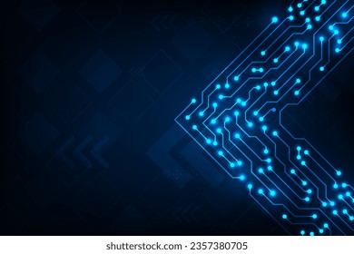 Vector abstract line arrow technology background. Hi-tech commucation concept background.