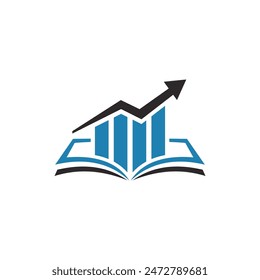 vector abstract line art book and finance logo