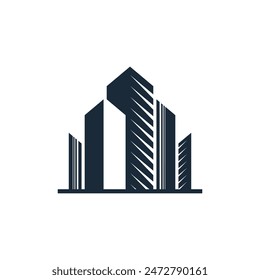 vector abstract line art house and building logo