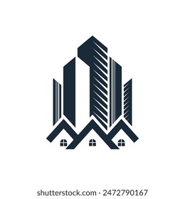Vektorgrafik Abstrakte Linie Kunsthaus und Baulogo
