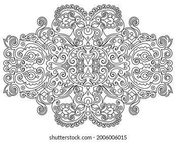 Vector abstract line art nature decorative ethnic ornamental illustration. 