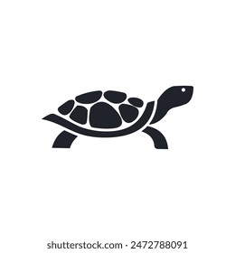 vector abstract line art turtle animal logo