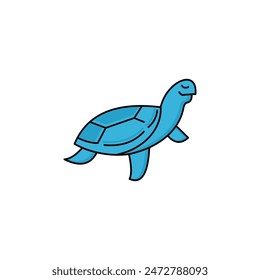 vector abstract line art turtle animal logo