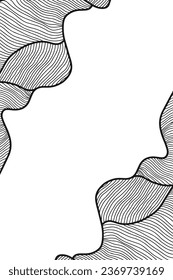 Abstrakte Vektorgrafik abstrakte Linie gewellte glatte fließende dynamische schwarze Farbverlauf einzeln auf transparentem Hintergrund in Konzept Luxus, Welle, Ozean.