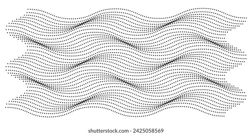 Vector abstract line art, wavy black smooth dynamic connections isolated white background in luxury, wave, ocean, mountains concept