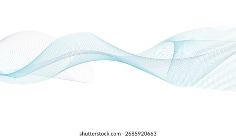 Arte de linha abstrata de vetor. Conexões dinâmicas suaves onduladas fundo branco isolado