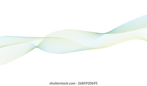 Vector abstract line art. Wavy smooth dynamic connections isolated white background