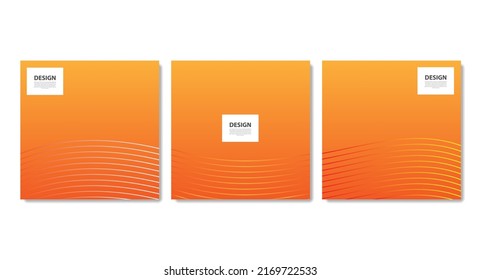 Vector abstract line pattern background. Set of templates for business brochures, page layout, media story. Colorful halftone gradients
