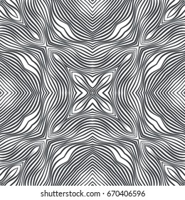 Vector abstract line pattern. Striped background with distortion effect. Optical illusion