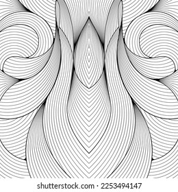 Vector abstract line pattern. Stylish graphic texture. Endless striped monochrome background with linear elements.