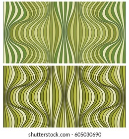 Vector abstract line patterns set. Color backgrounds with distortion effect. Optical illusion