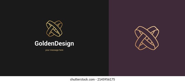 Diseño del emblema del logotipo de los anillos de línea abstractos vectores elegante de estilo minimalista. Símbolo de logotipo geométrico premium para la identidad corporativa.