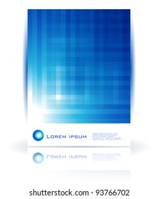 Vector abstract line and square. Stripe blue curve