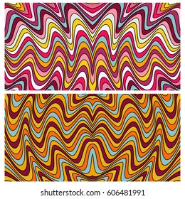 Vector abstract line stripes. Waves horizontal backgrounds set