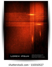 Vector abstract line and wave orange and red
