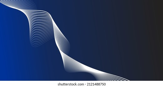 vector abstract line waves background white and blue