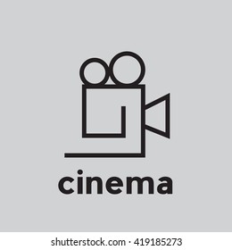 Vector abstract linear sign cinema
