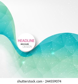 Vector Abstract lines background. Template brochure design. Low poly blue wave