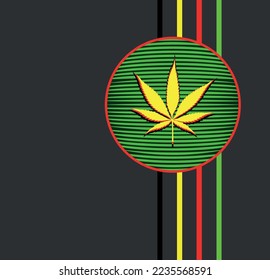 Vector abstract with lines and cannabis