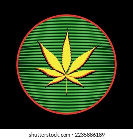 Vector abstract with lines and cannabis