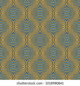 Vector abstract lines pattern. Waves background with distortion effect. Optical illusion.