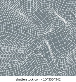 Vector abstract lines pattern. Waves background with distortion effect. Optical illusion.