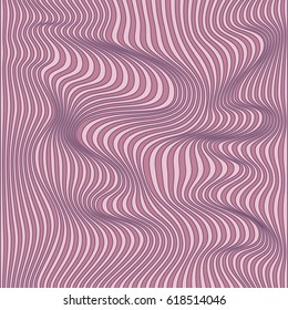Vector abstract lines pattern. Waves background with distortion effect. Optical illusion