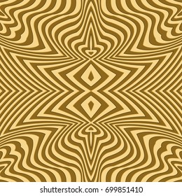 Vector abstract lines pattern. Waves background with distortion effect. Optical illusion.
