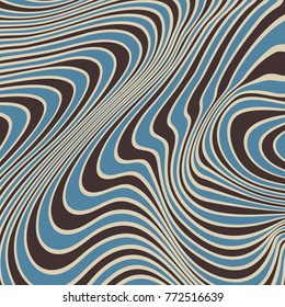 Vector abstract lines pattern. Waves background with distortion effect. Optical illusion.