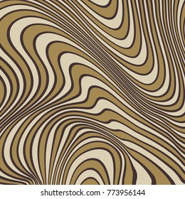 Vector abstract lines pattern. Waves background with distortion effect. Optical illusion.