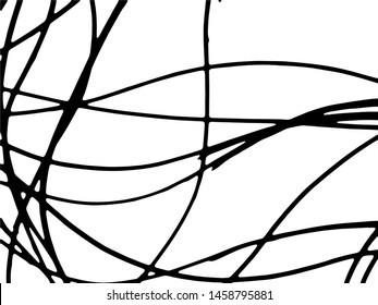 Vector abstract lines texture. Grunge background for your design. Messy black and white paint. Vector line pattern.