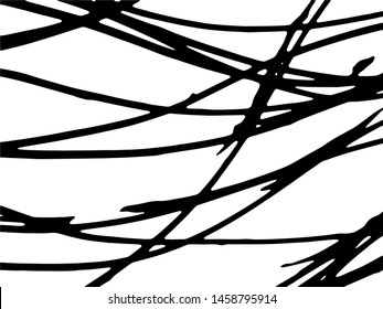 Vector abstract lines texture. Grunge background for your design. Messy black and white paint. Vector line pattern.