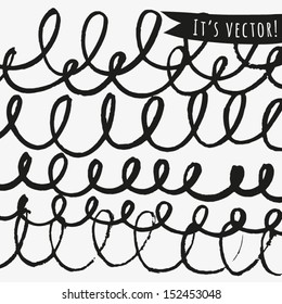 Vector abstract lines texture. Grunge background for your design. Messy black and white wave paint