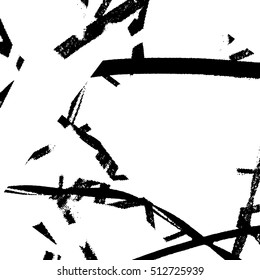 Vector abstract lines texture. Grunge background for your design. Messy black and white paint.