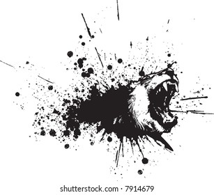 Vector Abstract Lion Spray