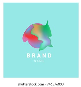 Vector Abstract liquid 3d gradient Logo Brand Company Design Template