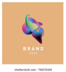 Vector Abstract liquid 3d gradient Logo Brand Company Design Template